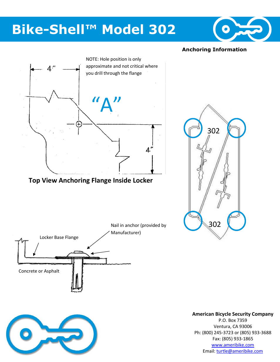 Bike-shell™ model 302 | American Bicycle Security Company 302 User Manual | Page 4 / 4
