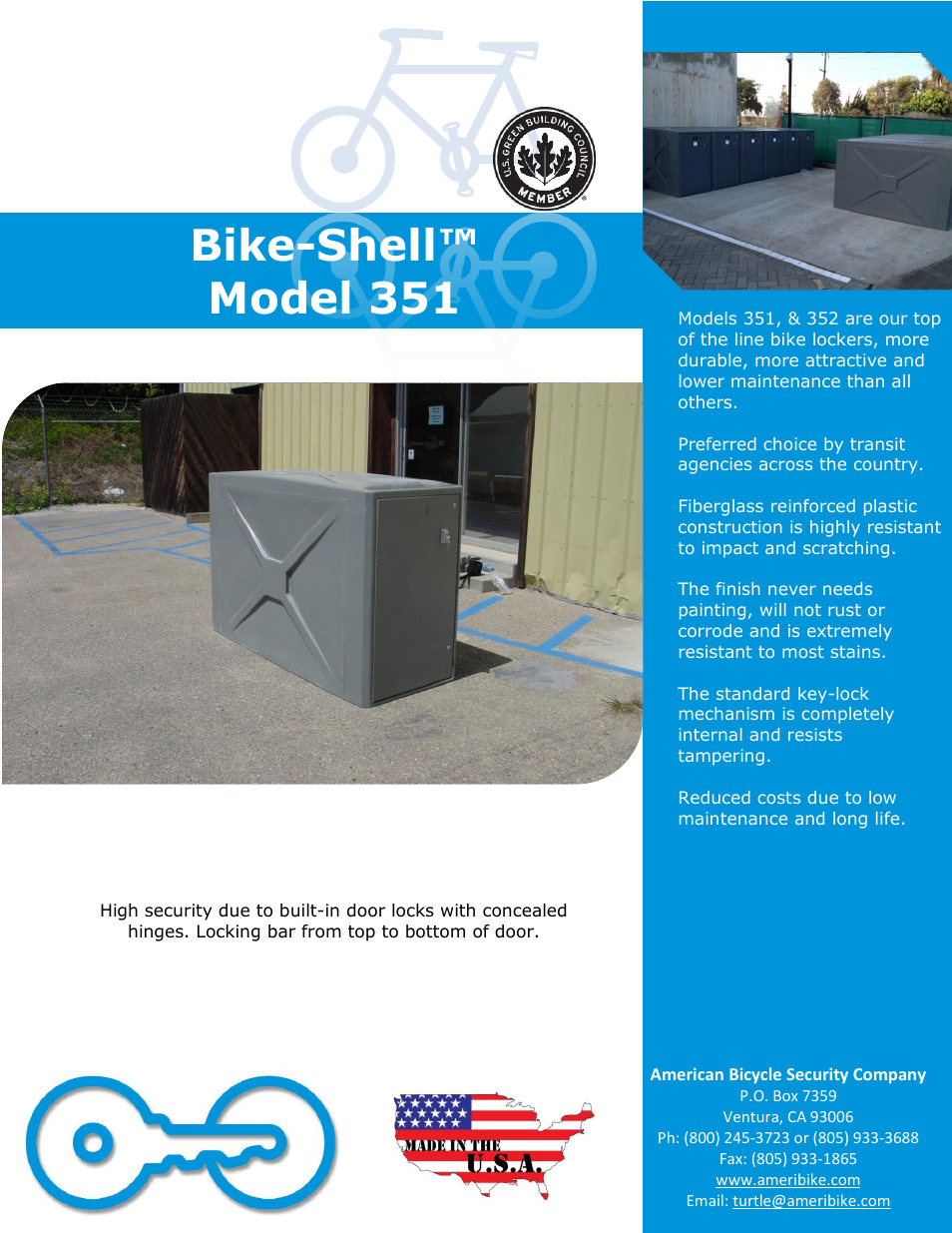 American Bicycle Security Company 351 User Manual | 2 pages