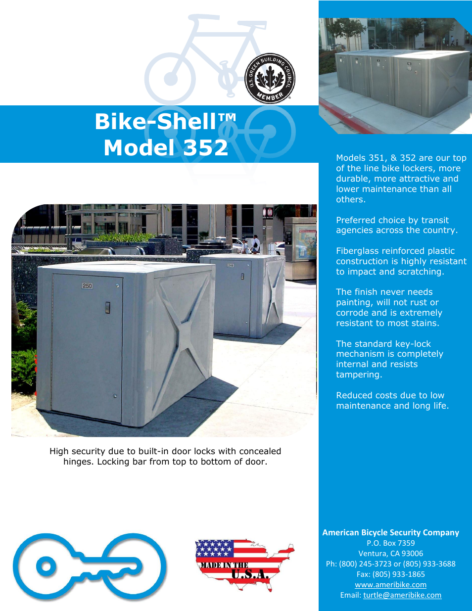 American Bicycle Security Company 352 User Manual | 2 pages