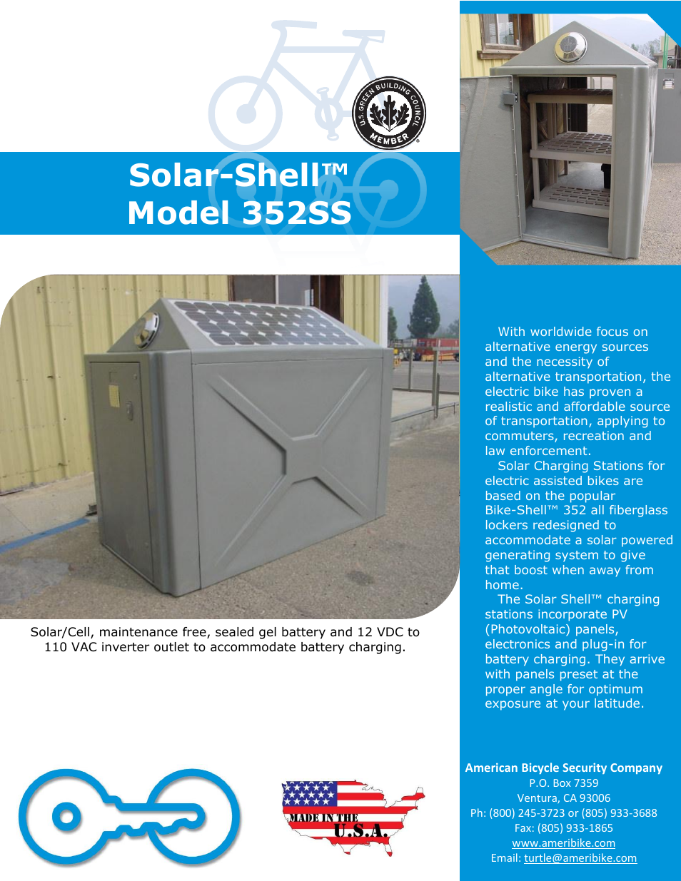American Bicycle Security Company 352SS User Manual | 2 pages