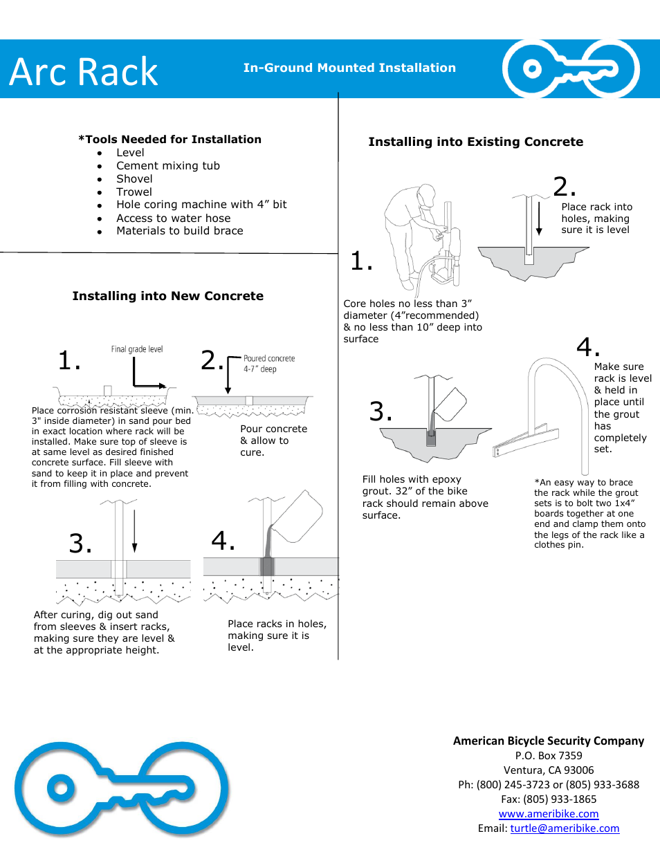 Arc rack | American Bicycle Security Company Arc Rack User Manual | Page 4 / 4