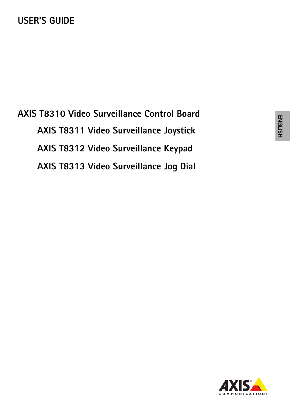 Axis Communications AXIS T8313 User Manual | 34 pages