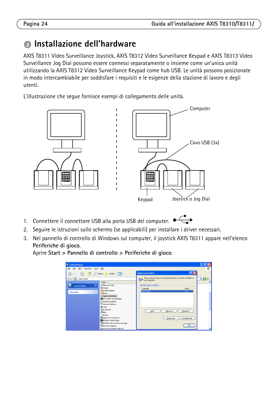 Installazione dell'hardware | Axis Communications AXIS T8313 User Manual | Page 24 / 34