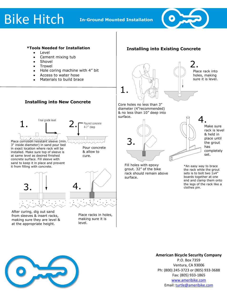 Bike hitch | American Bicycle Security Company Bike Hitch User Manual | Page 4 / 4