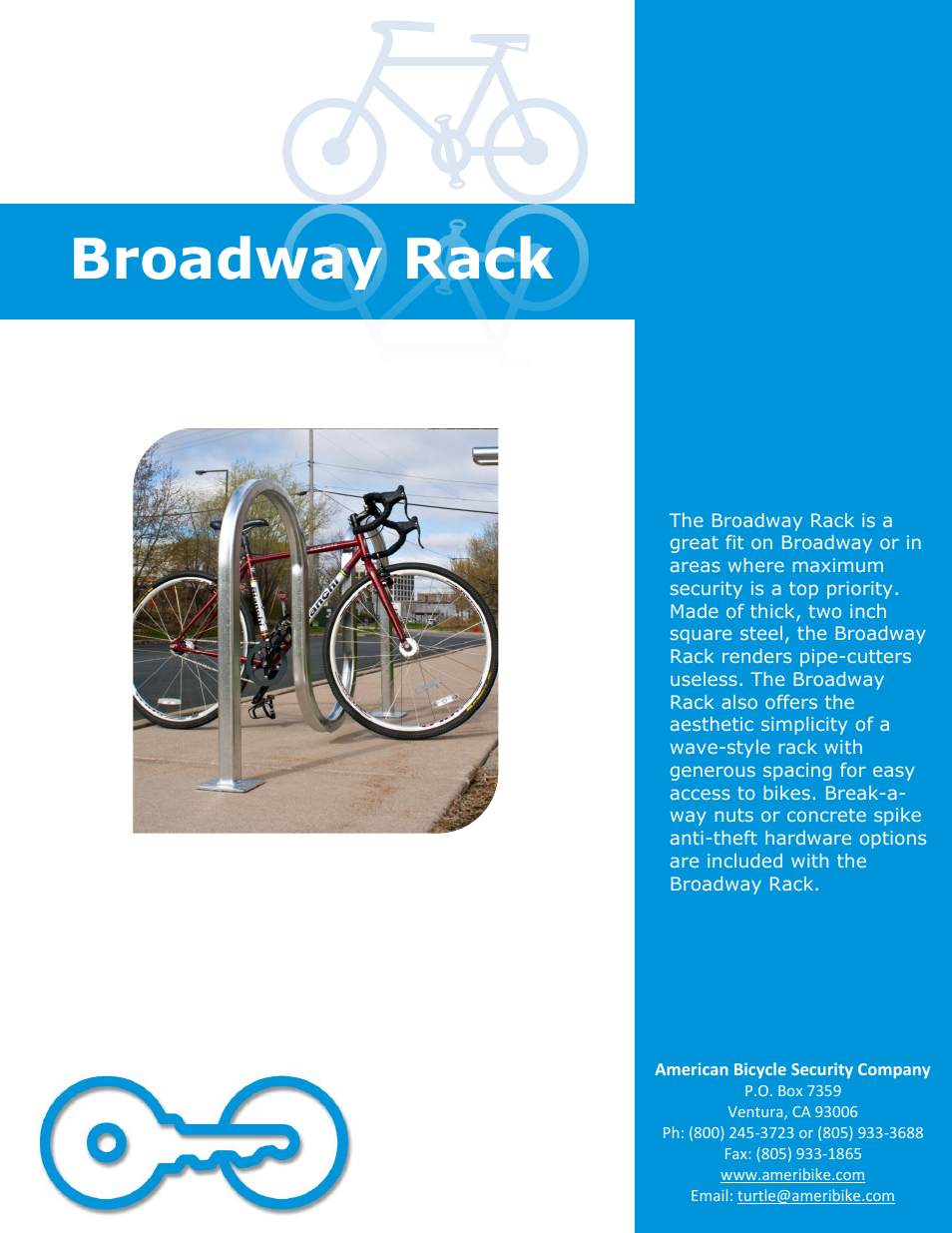 American Bicycle Security Company Broadway User Manual | 4 pages