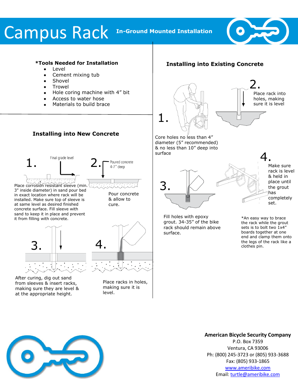 Campus rack | American Bicycle Security Company Campus Rack User Manual | Page 4 / 4