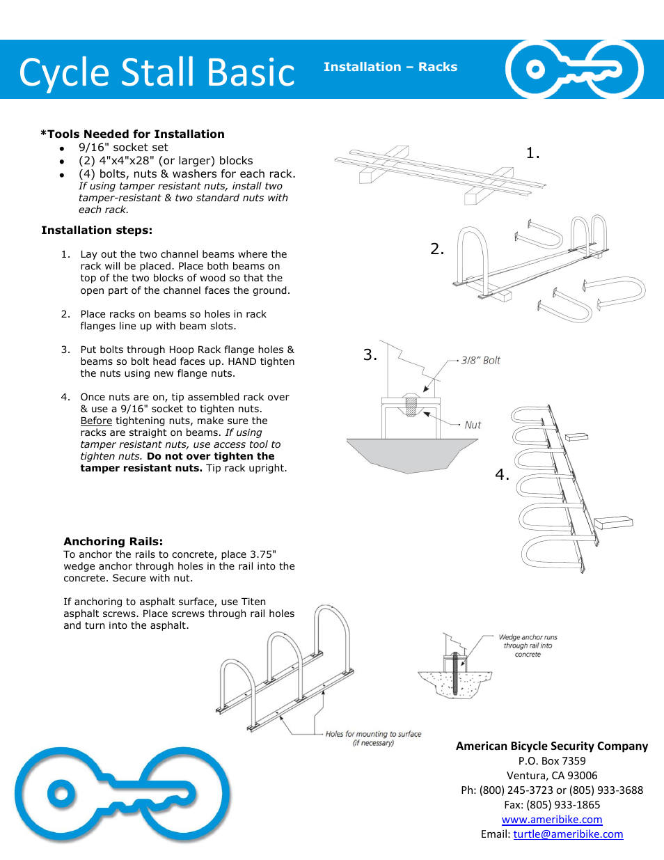 Cycle stall basic | American Bicycle Security Company Cycle Stall Basic User Manual | Page 3 / 4