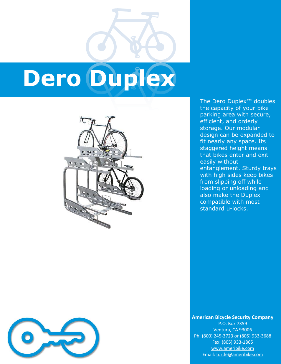 American Bicycle Security Company Dero Duplex User Manual | 5 pages