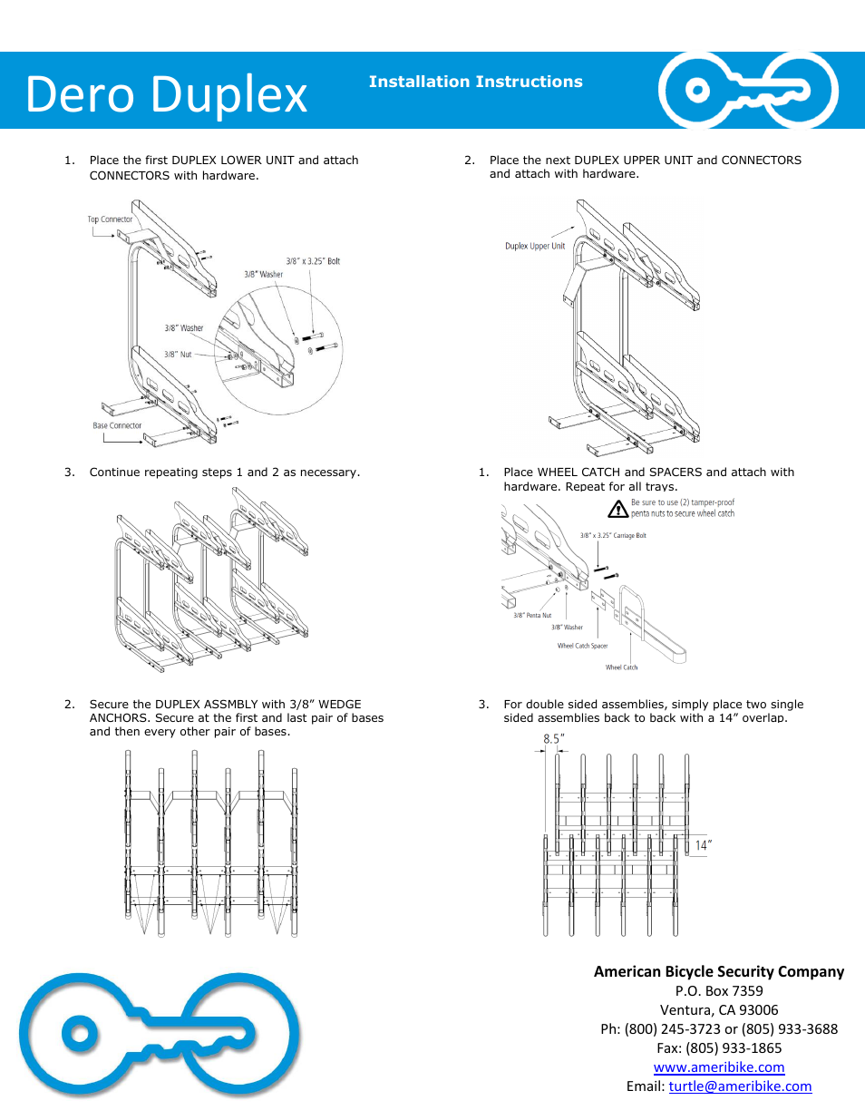 Dero duplex | American Bicycle Security Company Dero Duplex User Manual | Page 5 / 5