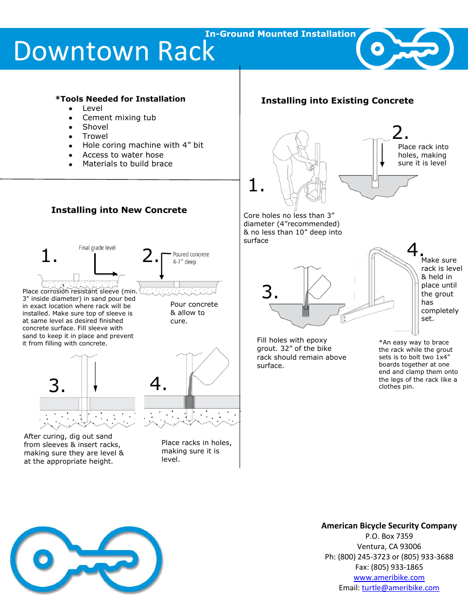 Downtown rack | American Bicycle Security Company Downtown User Manual | Page 4 / 5