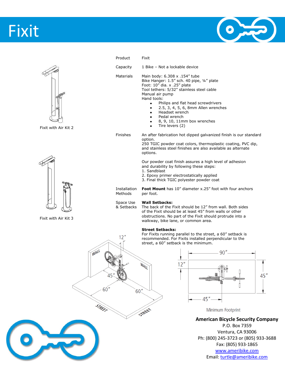 Fixit, American bicycle security company | American Bicycle Security Company Fixit User Manual | Page 2 / 5