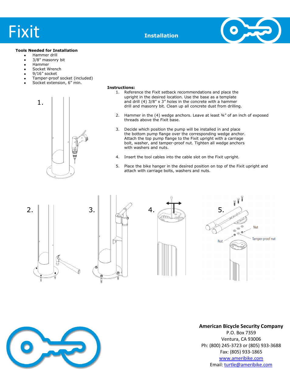 Fixit | American Bicycle Security Company Fixit User Manual | Page 3 / 5