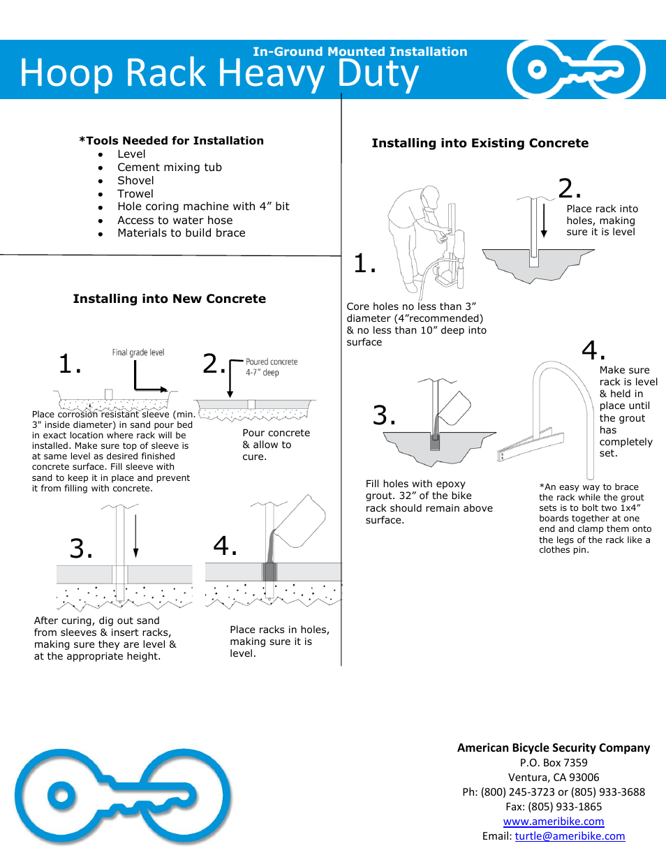 Hoop rack heavy duty | American Bicycle Security Company Hoop Rack Heavy Duty User Manual | Page 4 / 5