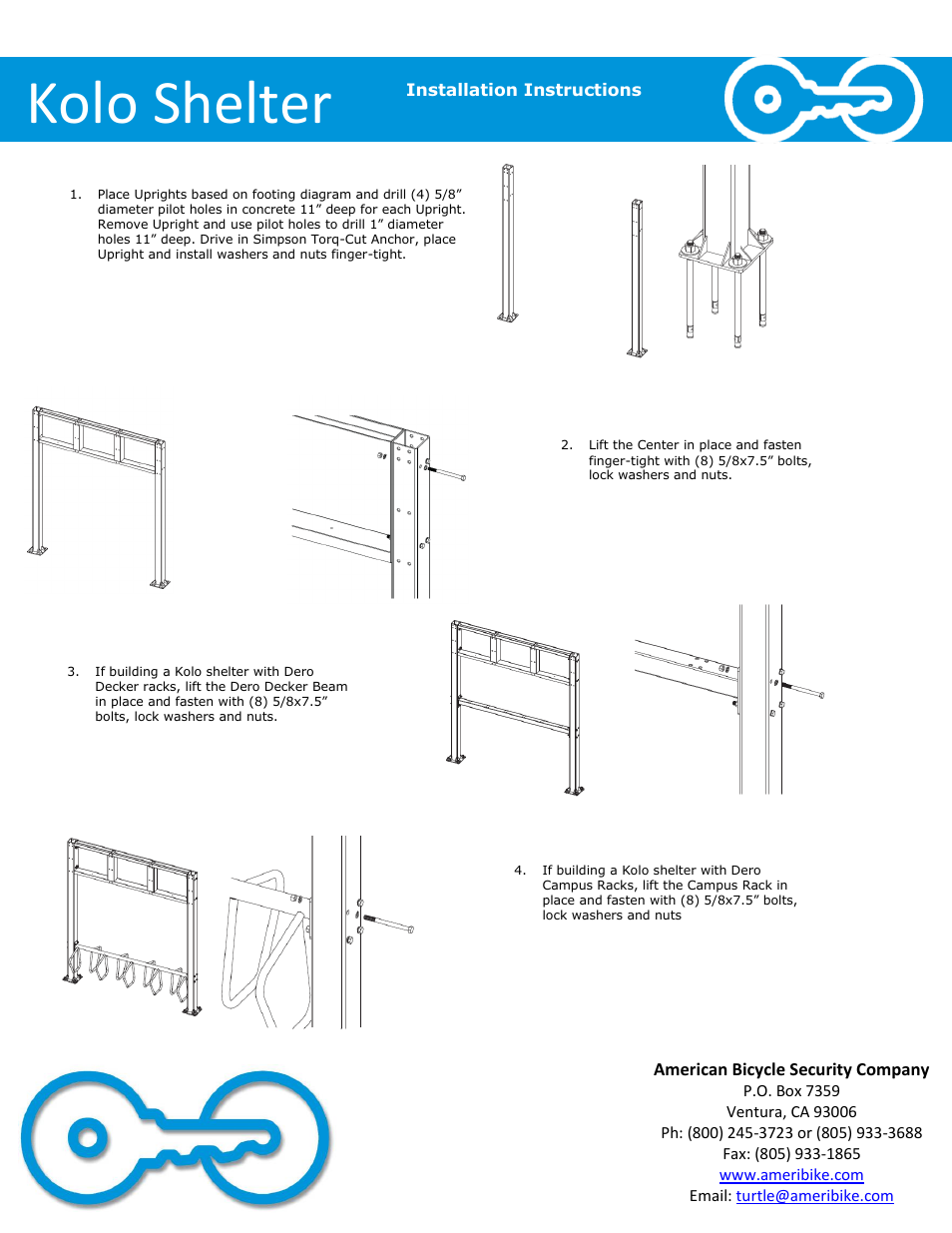 Kolo shelter | American Bicycle Security Company Kolo User Manual | Page 5 / 8