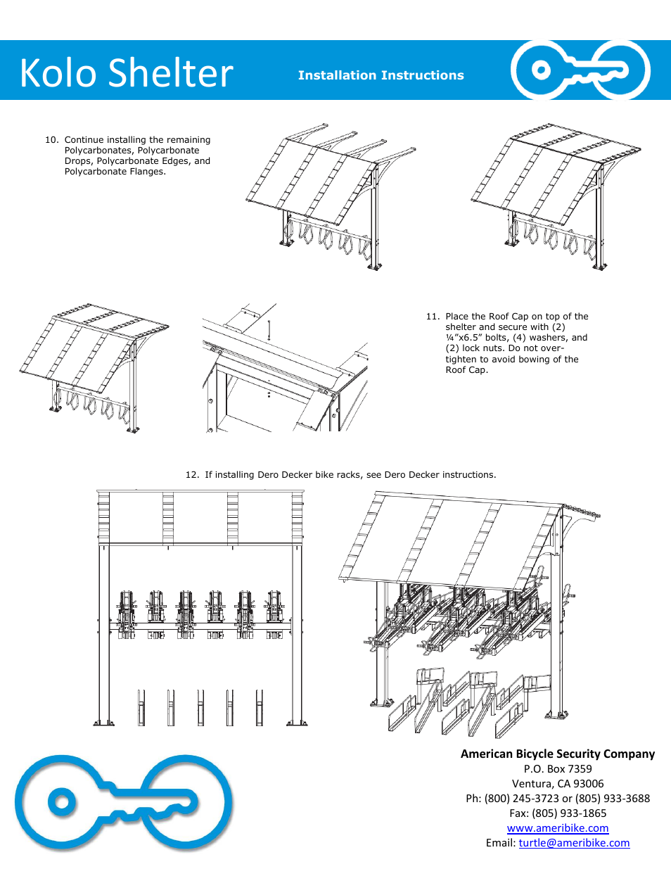 Kolo shelter | American Bicycle Security Company Kolo User Manual | Page 8 / 8