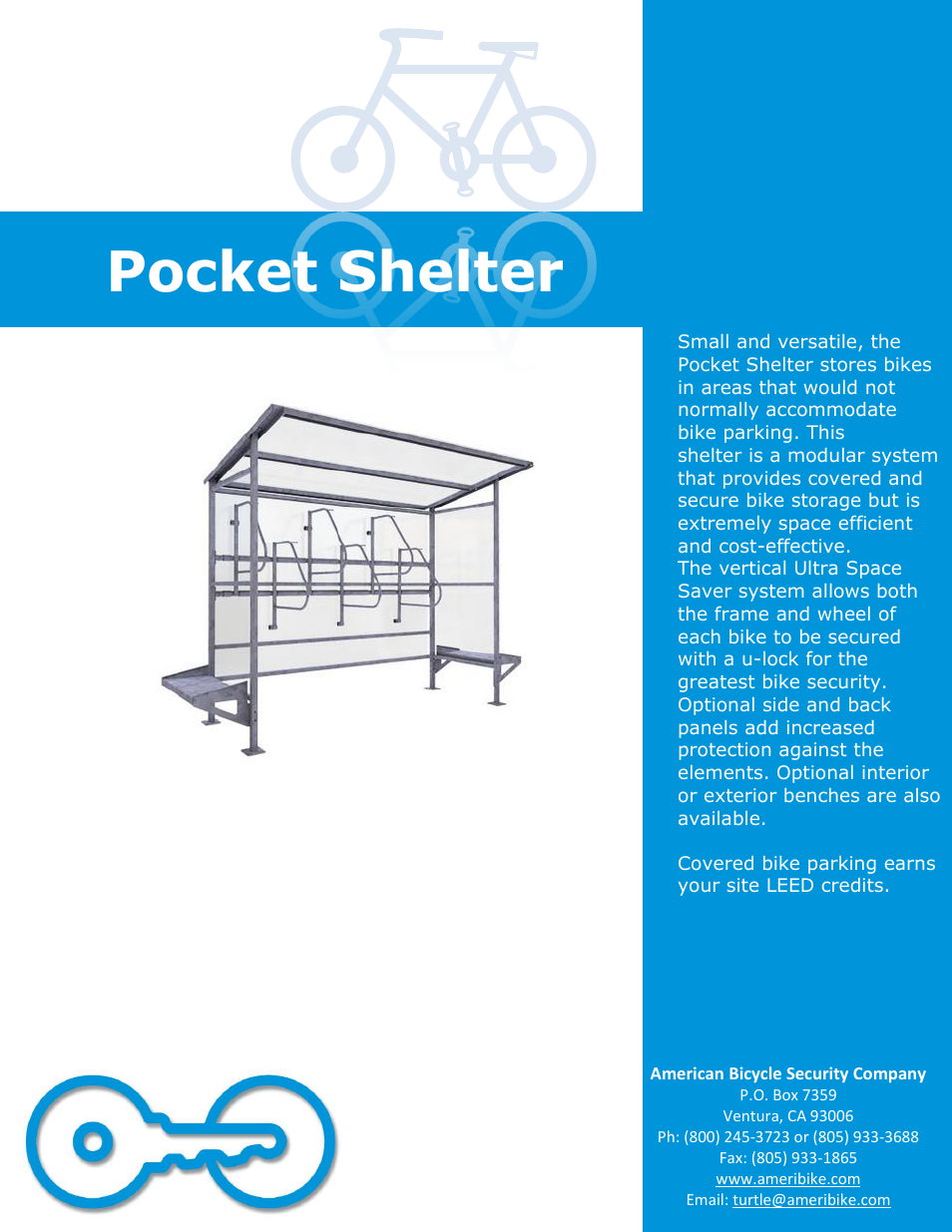 American Bicycle Security Company Pocket Shelter User Manual | 10 pages