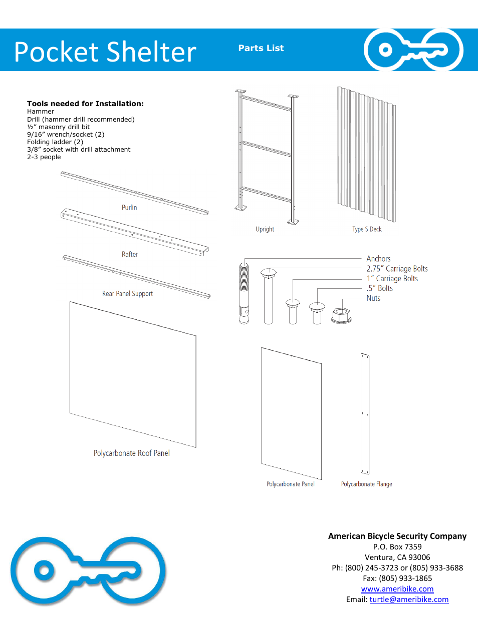 Pocket shelter | American Bicycle Security Company Pocket Shelter User Manual | Page 3 / 10