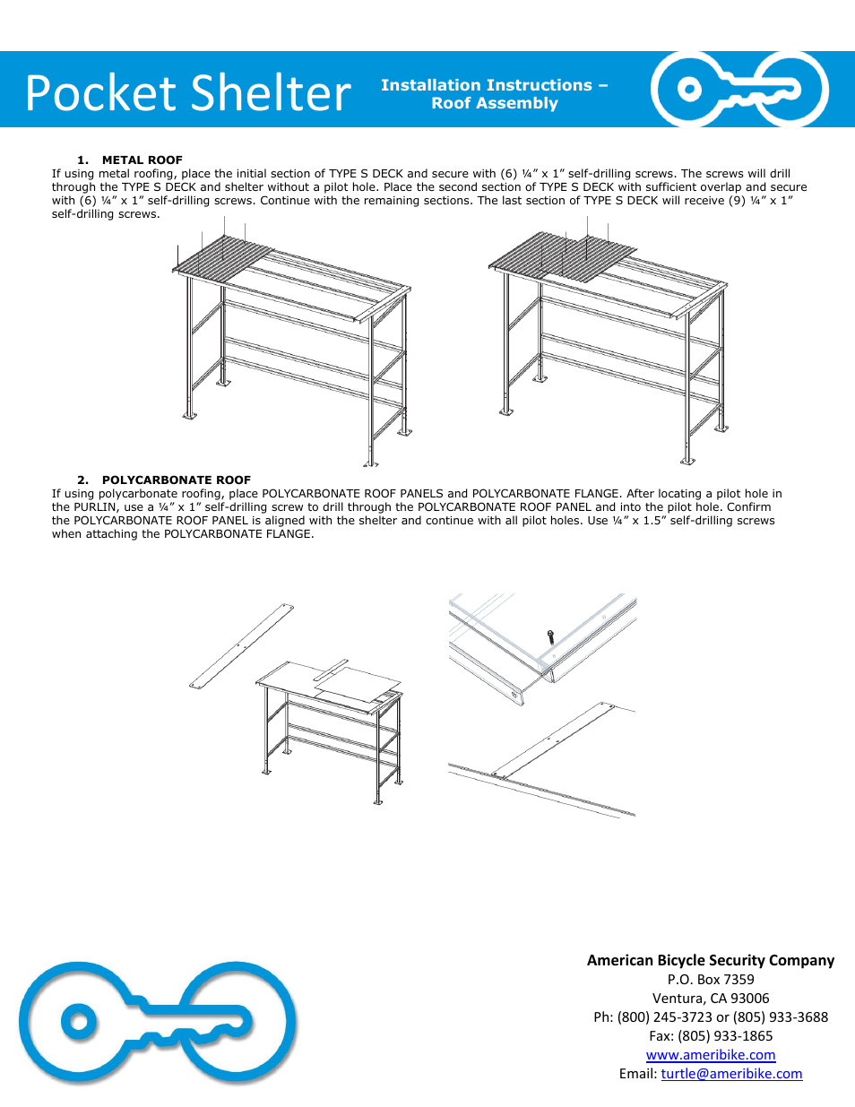 Pocket shelter | American Bicycle Security Company Pocket Shelter User Manual | Page 6 / 10