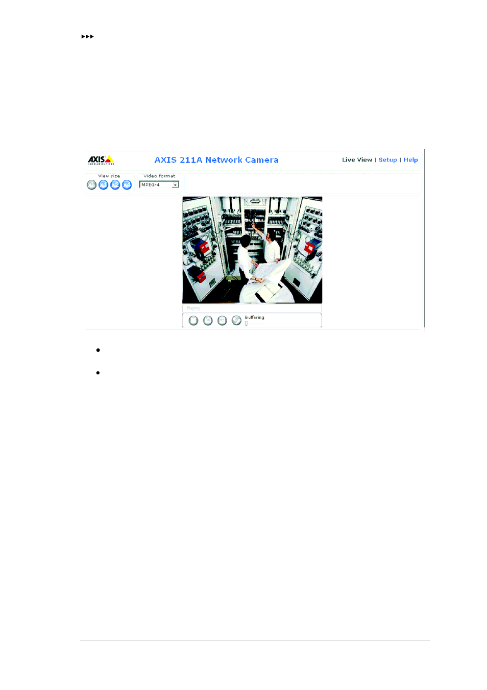 The user interface | Axis Communications 211a User Manual | Page 8 / 11