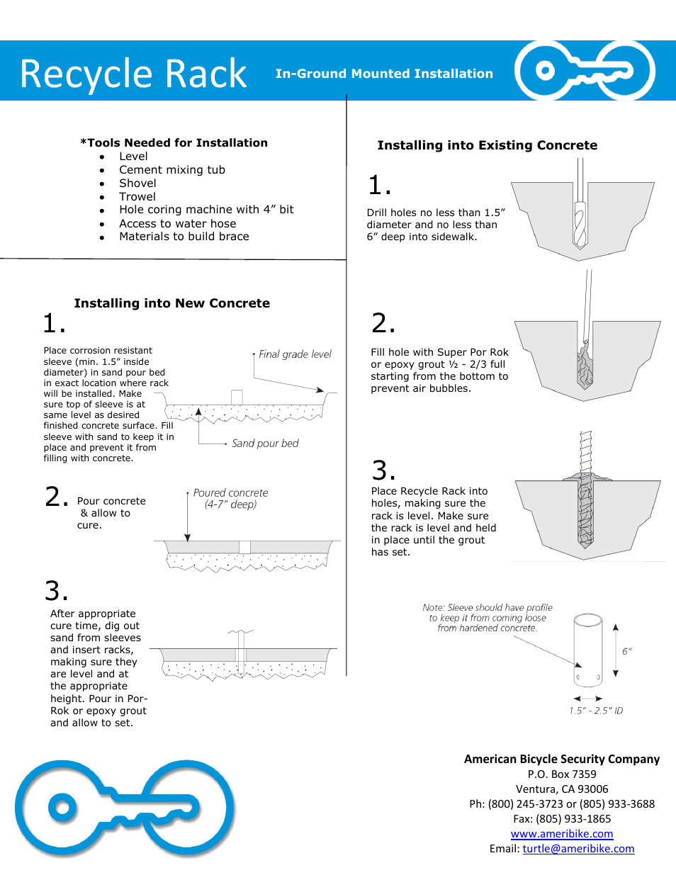 Recycle rack | American Bicycle Security Company Recycle Rack User Manual | Page 4 / 4