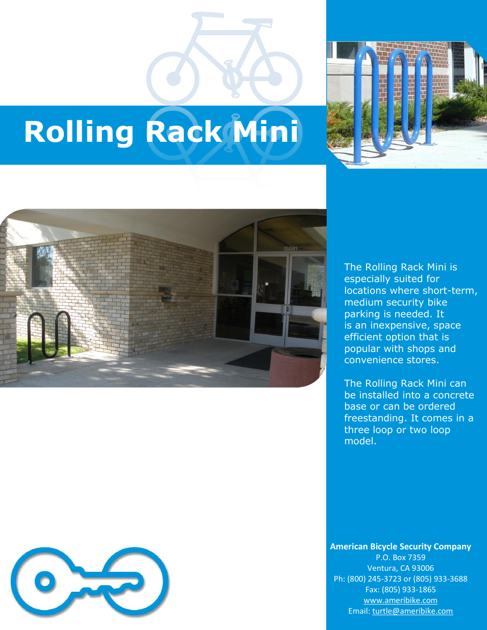 American Bicycle Security Company Rolling Rack Mini User Manual | 2 pages