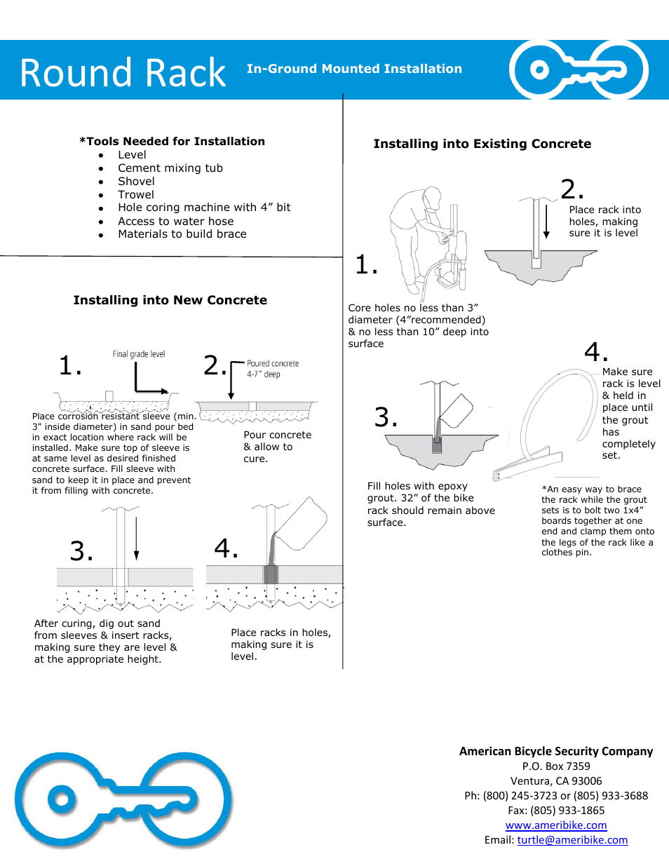 Round rack | American Bicycle Security Company Round Rack User Manual | Page 4 / 4