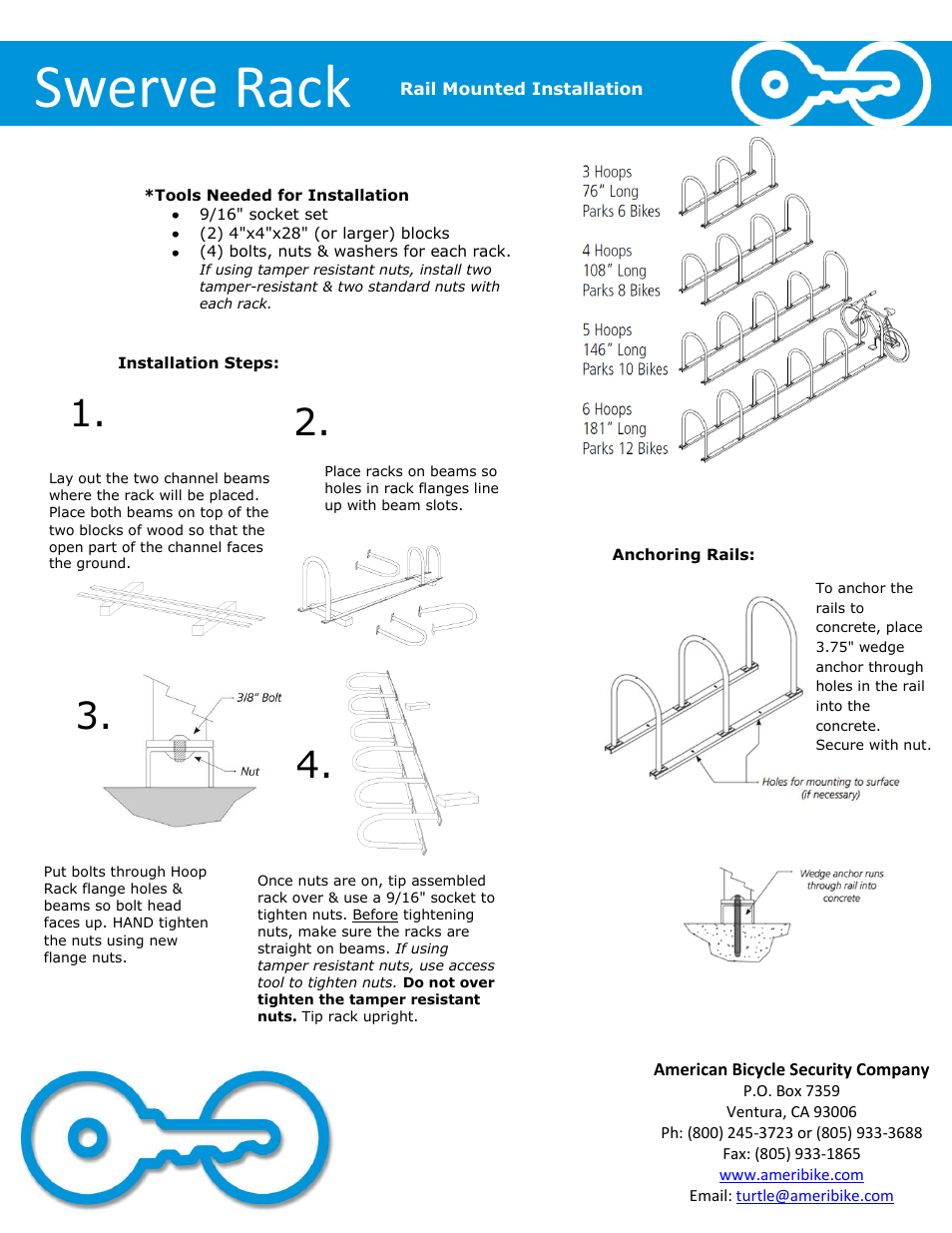 Swerve rack | American Bicycle Security Company Swerve rack User Manual | Page 5 / 5