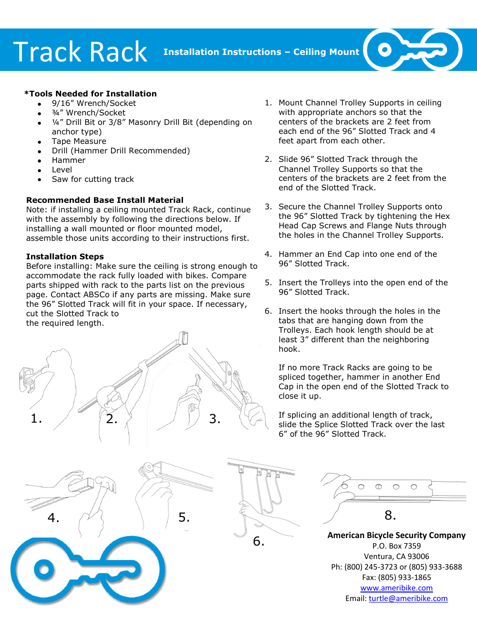 Track rack | American Bicycle Security Company Track Rack User Manual | Page 4 / 8