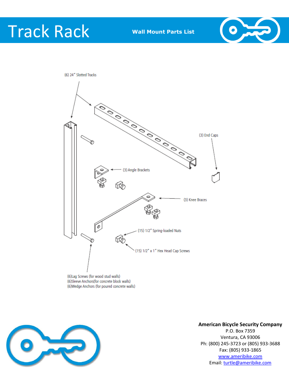 Track rack | American Bicycle Security Company Track Rack User Manual | Page 5 / 8