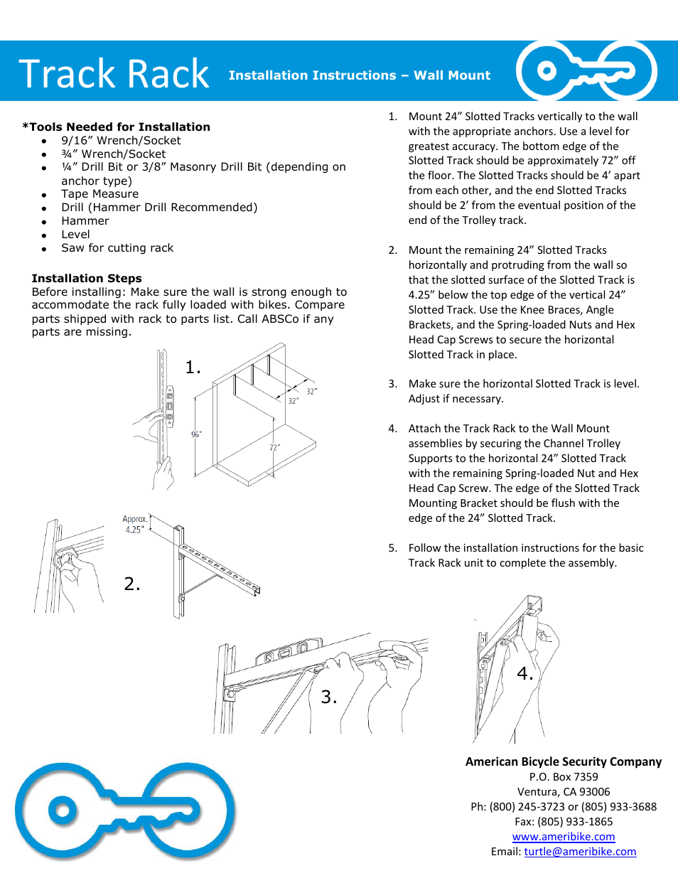 Track rack | American Bicycle Security Company Track Rack User Manual | Page 6 / 8