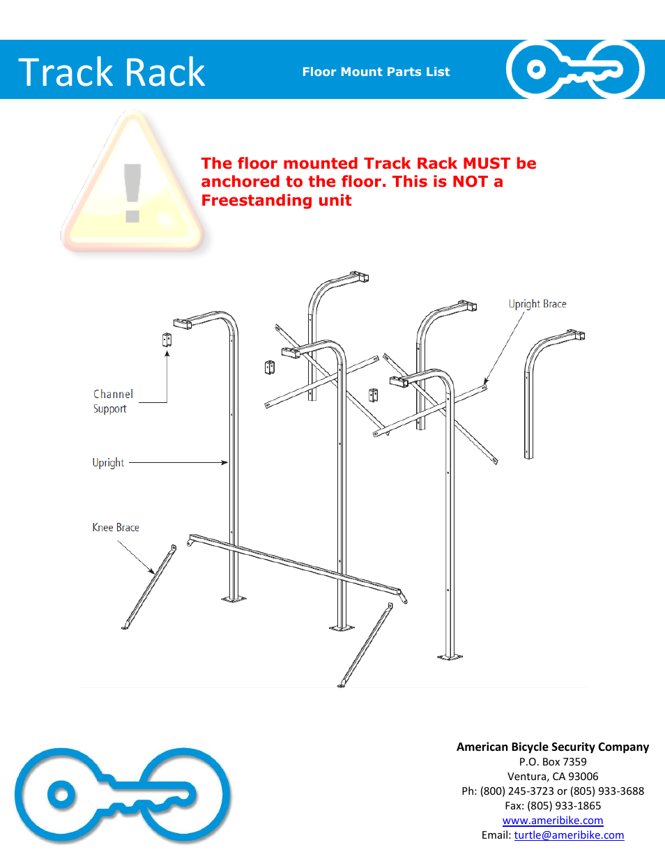 Track rack | American Bicycle Security Company Track Rack User Manual | Page 7 / 8