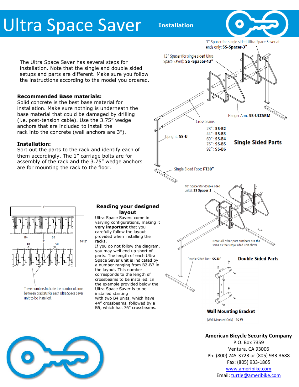 Ultra space saver | American Bicycle Security Company Ultra Space Saver User Manual | Page 3 / 6