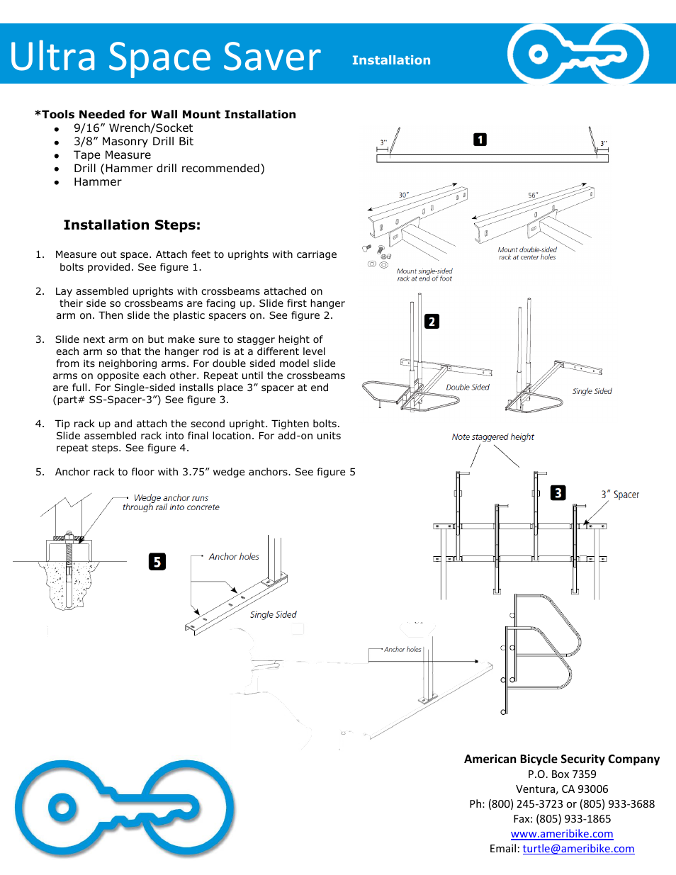 Ultra space saver | American Bicycle Security Company Ultra Space Saver User Manual | Page 5 / 6