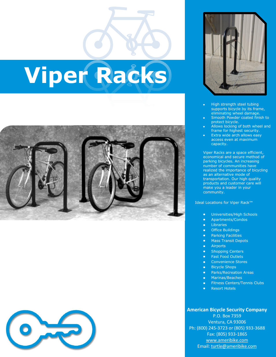 American Bicycle Security Company Viper Rack User Manual | 2 pages