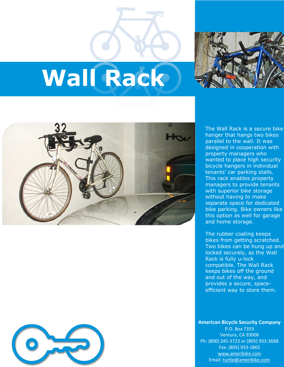 American Bicycle Security Company Wall Rack User Manual | 3 pages
