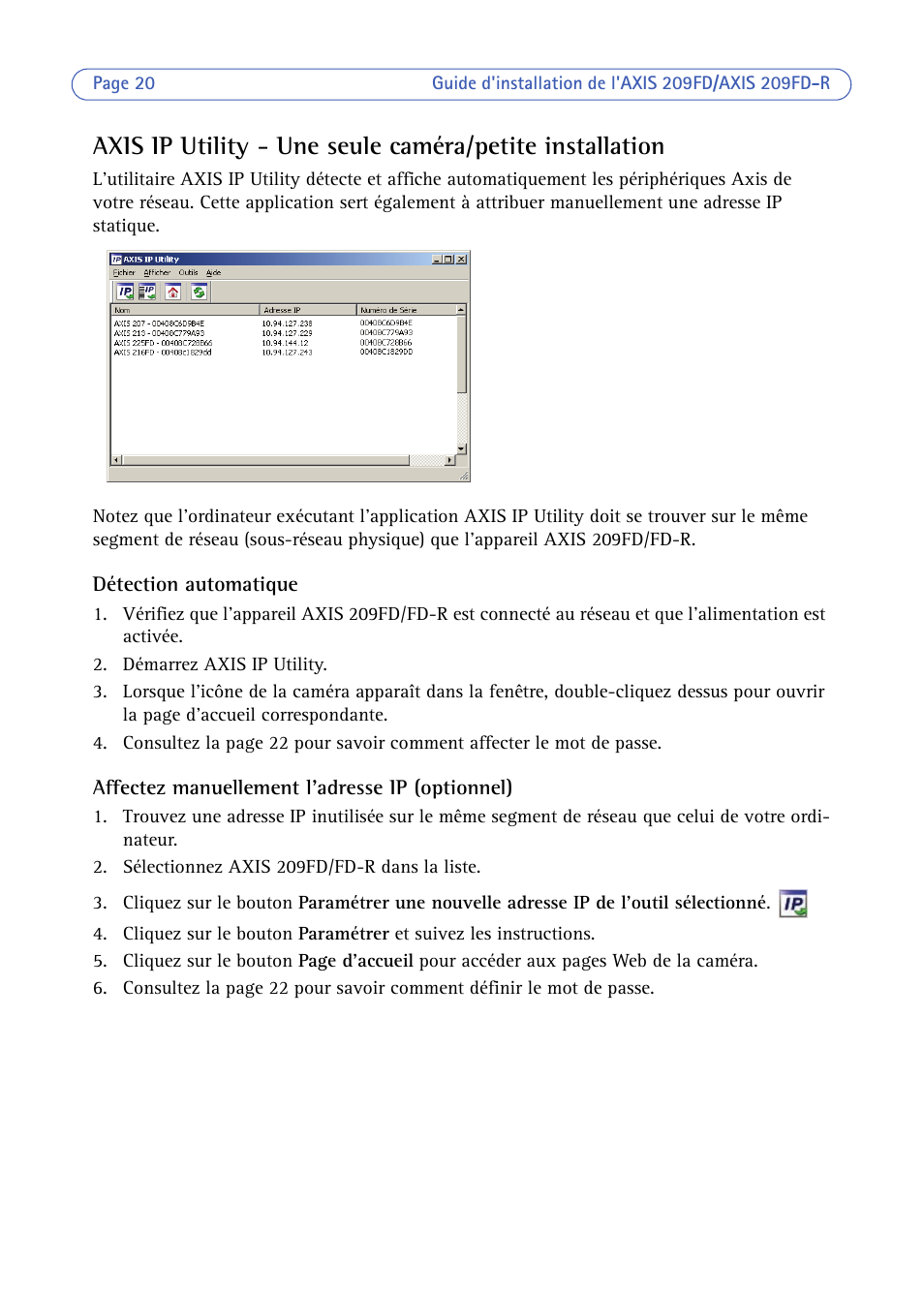 Axis Communications 209FD/FD-R User Manual | Page 20 / 71