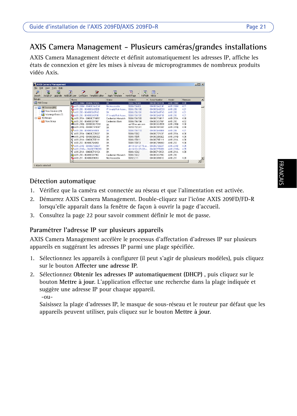 Axis Communications 209FD/FD-R User Manual | Page 21 / 71