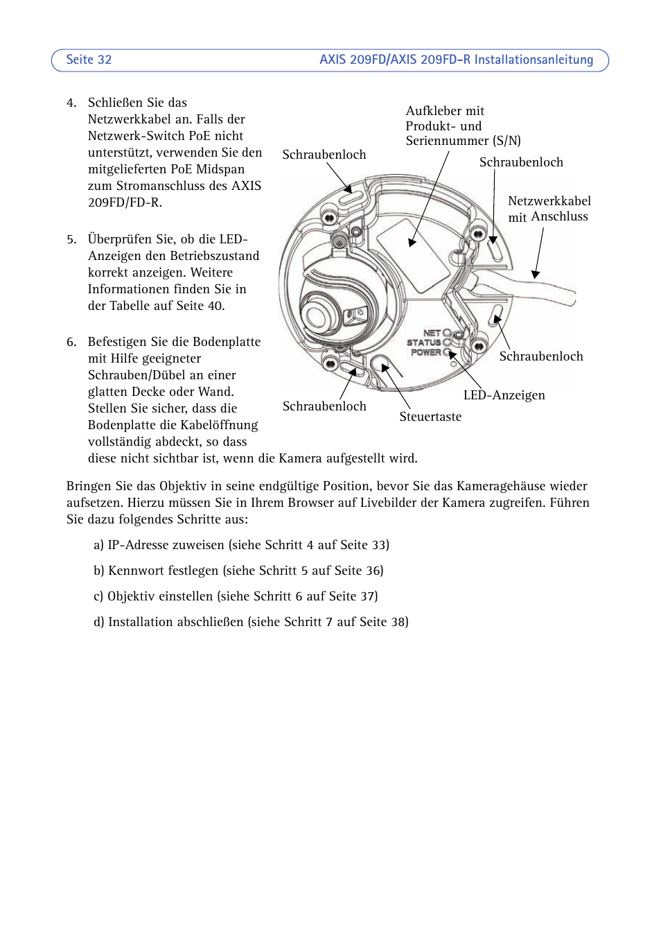 Axis Communications 209FD/FD-R User Manual | Page 32 / 71