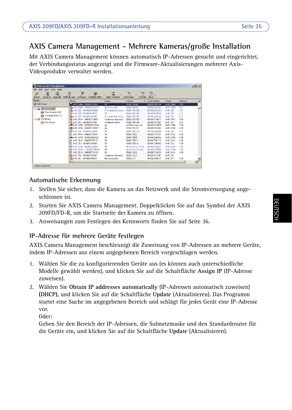 Axis Communications 209FD/FD-R User Manual | Page 35 / 71