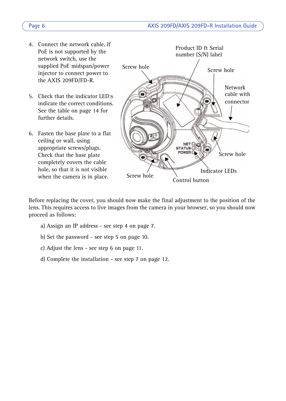 Axis Communications 209FD/FD-R User Manual | Page 6 / 71
