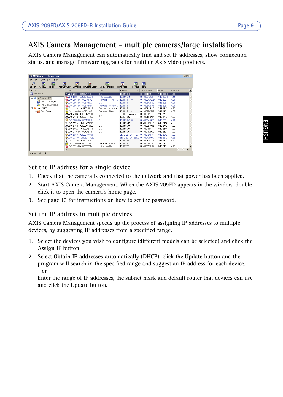 Axis Communications 209FD/FD-R User Manual | Page 9 / 71