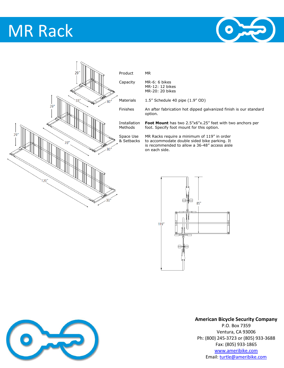 Mr rack | American Bicycle Security Company MR Series User Manual | Page 2 / 3