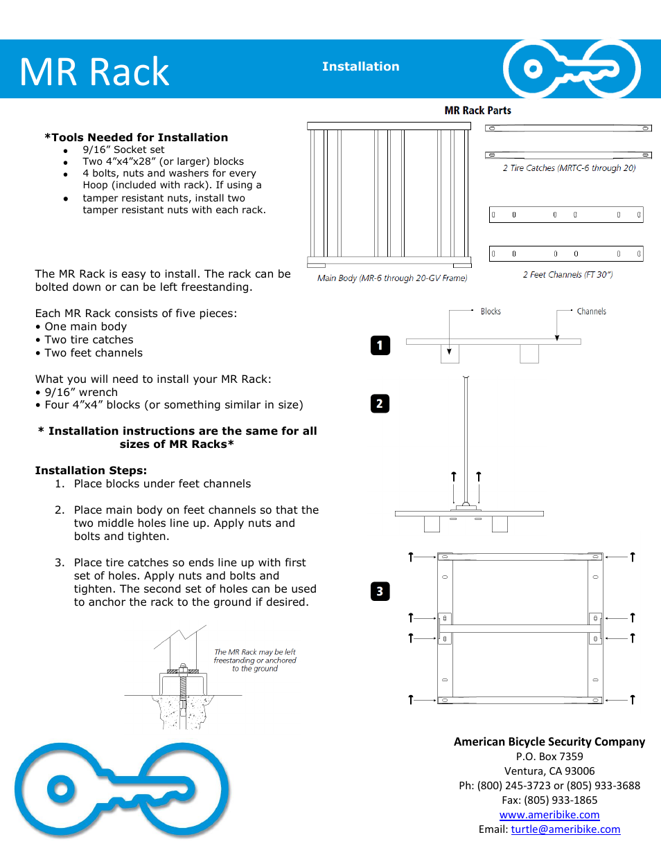 Mr rack | American Bicycle Security Company MR Series User Manual | Page 3 / 3