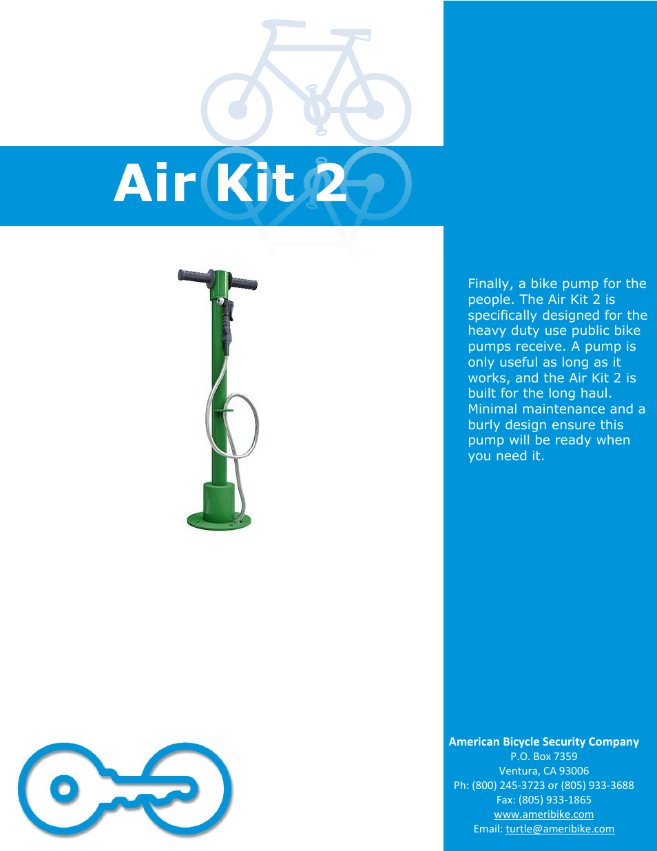 American Bicycle Security Company Air Kit 2 User Manual | 4 pages