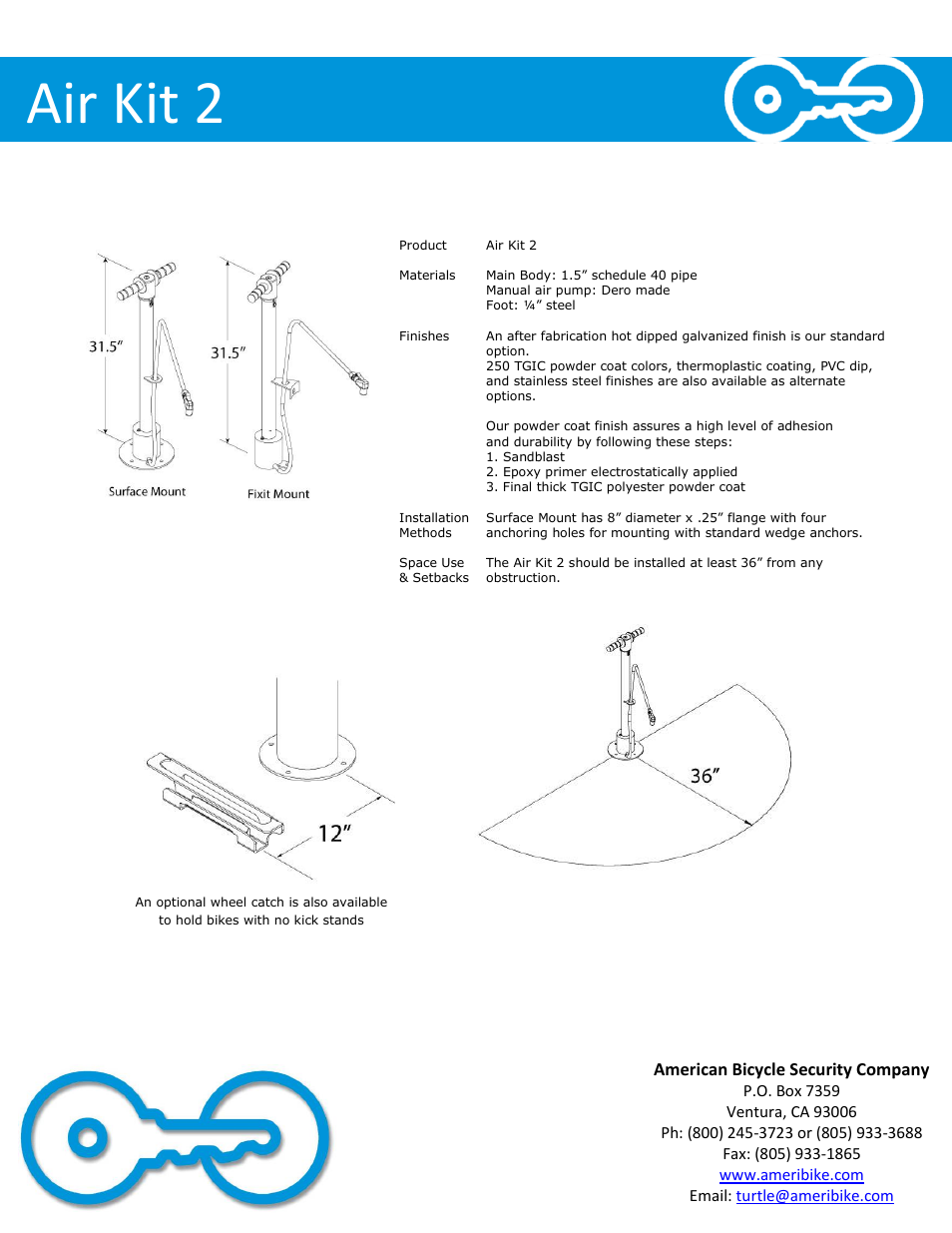 Air kit 2 | American Bicycle Security Company Air Kit 2 User Manual | Page 2 / 4