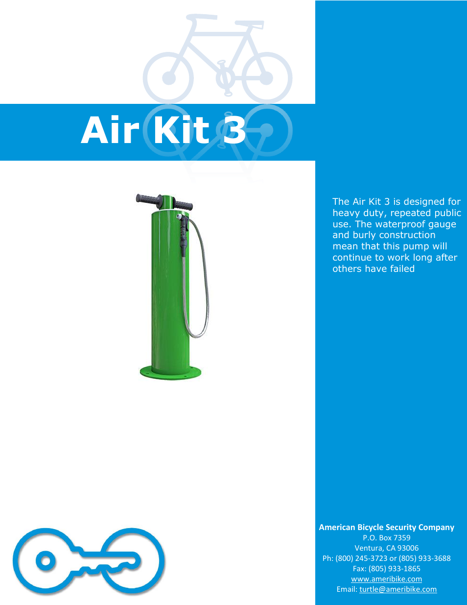 American Bicycle Security Company Air Kit 3 User Manual | 4 pages