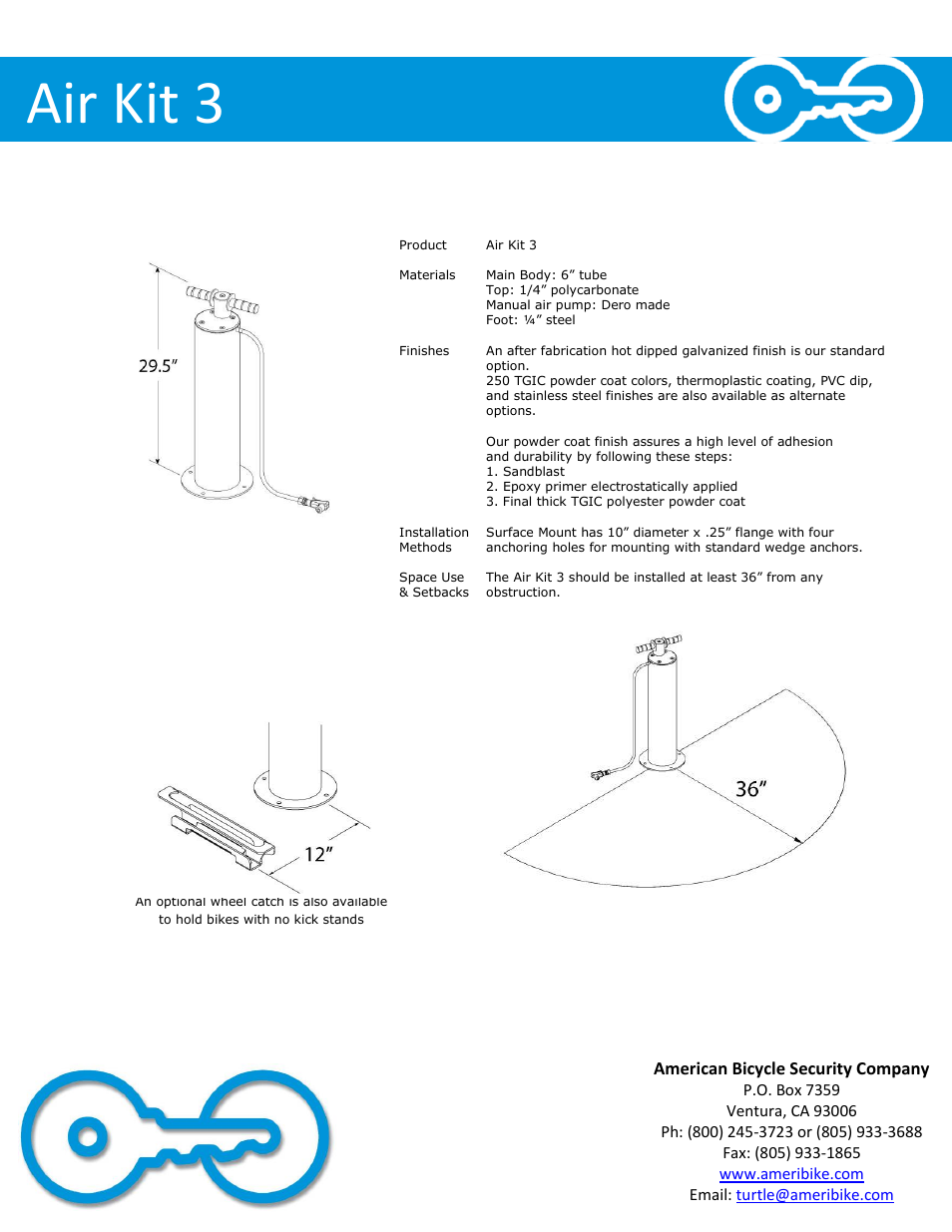 Air kit 3 | American Bicycle Security Company Air Kit 3 User Manual | Page 2 / 4
