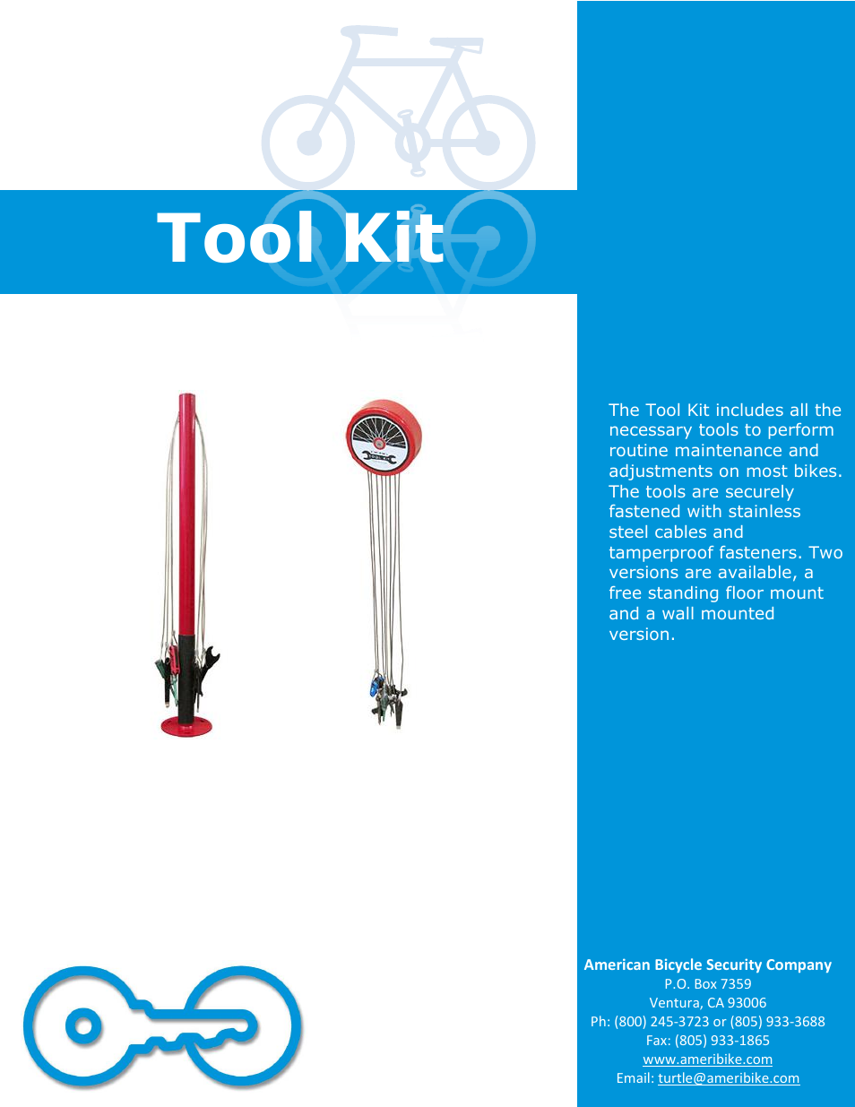 American Bicycle Security Company Tool kit User Manual | 4 pages