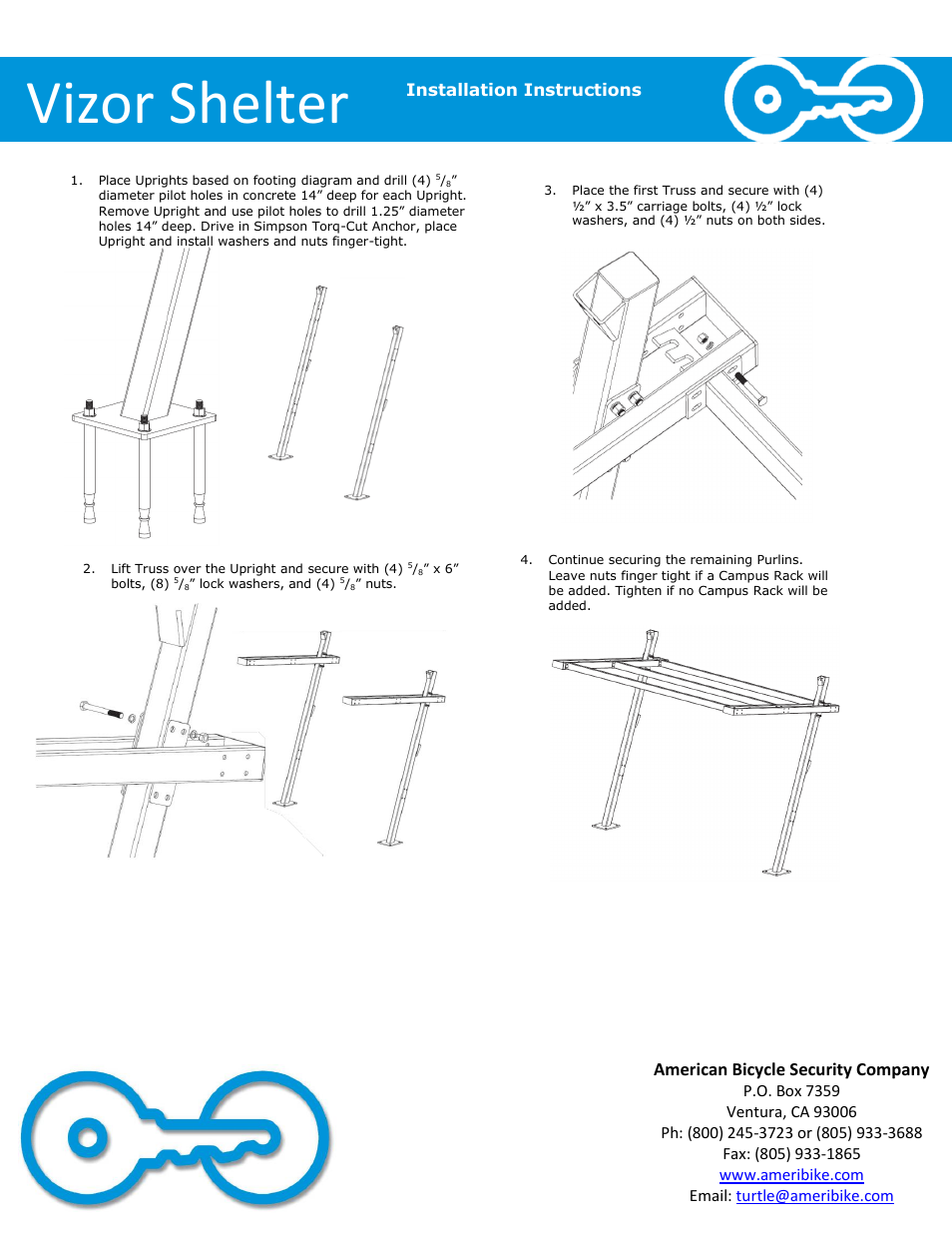 Vizor shelter | American Bicycle Security Company Vizor Shelter User Manual | Page 5 / 7