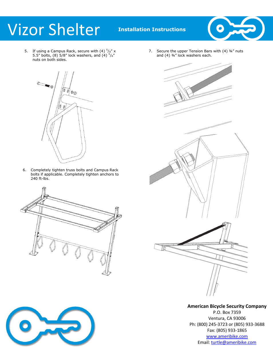 Vizor shelter | American Bicycle Security Company Vizor Shelter User Manual | Page 6 / 7